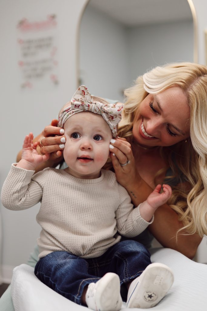 Young child receiving a safe chiropractic treatment